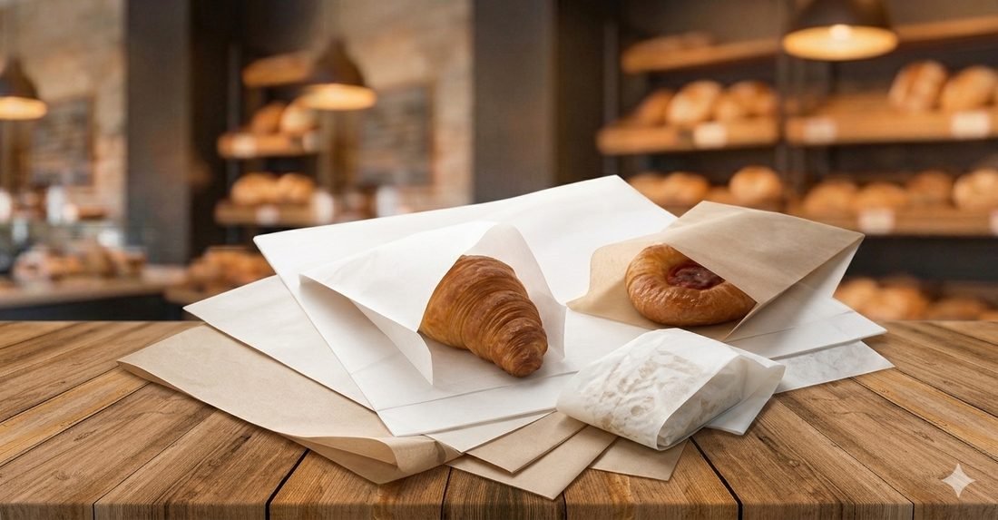 Glassine and greaseproof paper bags for baked goods